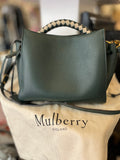 Pre Loved Mulberry Small Iris in Heavy Grain Green Leather