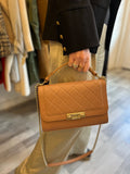 Chanel Label Click Flap Bag 2018 in Dusty Pink Lambskin Leather