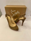 Pre Loved Christian Louboutin 120 Patent Leopard Heels uk4