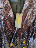 Pre Loved Ralph Lauren Sequin Navy Blue Blazer US 8, UK12 (new)