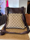 Pre Loved Gucci Messenger Bag in beige GG monogram canvas