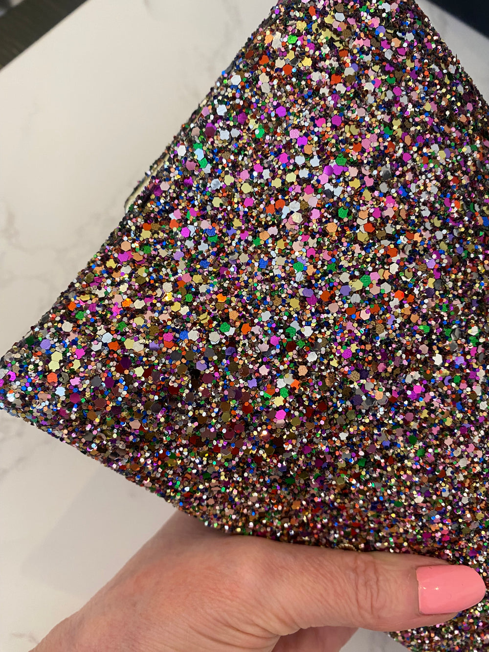 Pre Loved Anya Hindmarch “Valorie”  Glitter Clutch Bag (excellent)
