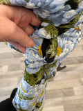 Pre Loved Escada Textured Blue Floral  Dress and Coat Suit UK10 (excellent)