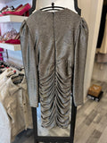 BCBG Maxazria Gold Ruched Dress Size S