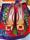 Pre Loved Prada Pink Suede Court Shoes UK6
