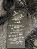 Pre Loved Gucci Fur Trimmed Shawl in Grey