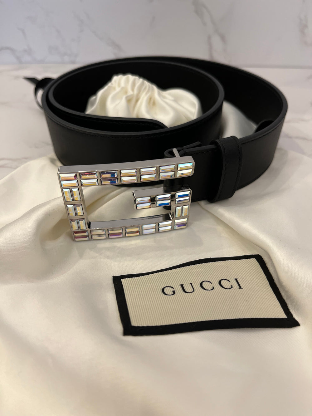 Pre Loved Gucci Crystal G Belt (Small Waist 75cm)