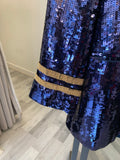 Pre Loved Ralph Lauren Sequin Navy Blue Blazer US 8, UK12 (new)