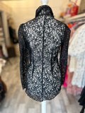 Pre Loved Dolce & Gabbana Black Lace Fitted Blouse size 38 uk6