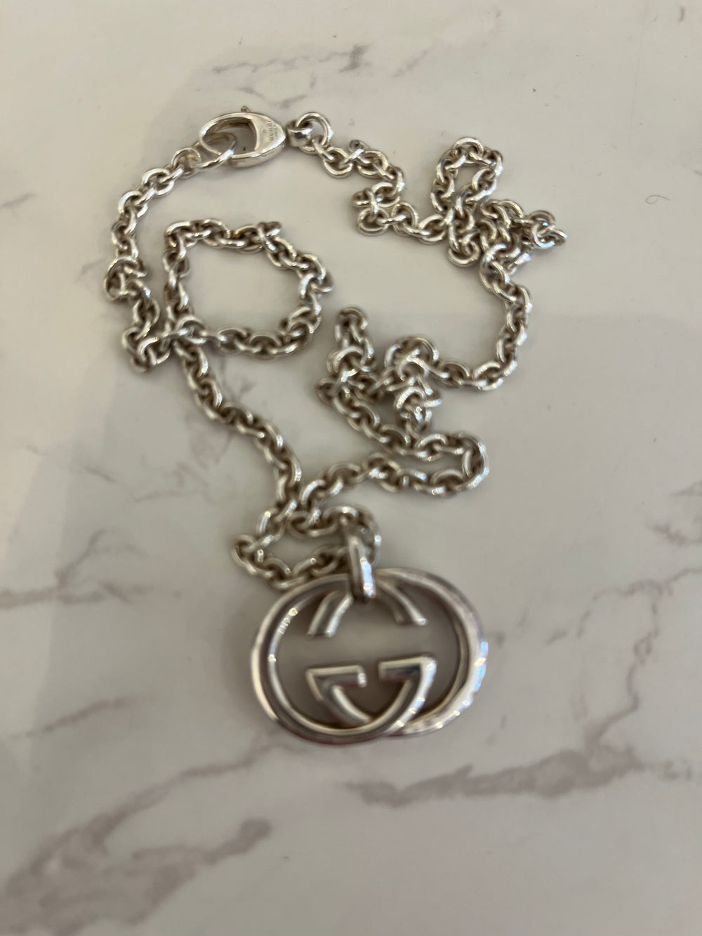 Pre Loved Gucci Sterling Silver GG Necklace **RESERVED**