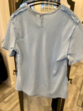 Serena Bute London Inside Out Top & Paris Joggers In Powder Blue Silk Size S (new with tags)