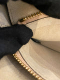 Chloe Faye Patchwork Shoulder Bag in Dark Grey Leather & Tan Suede.