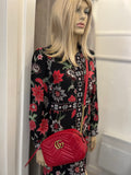 Pre Loved Gucci GG Marmont Matelasse Shoulder/Crossbody in Red (excellent)