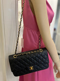 Pre Loved Chanel Classic Flap Bag in Black Caviar Leather (excellent)