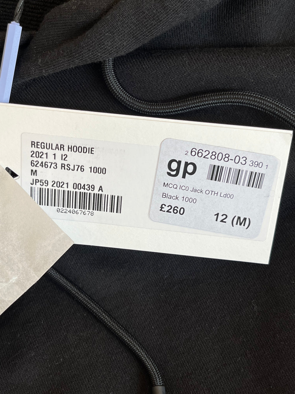 Pre Loved Alexander McQueen McQ Black Hoodie (new)