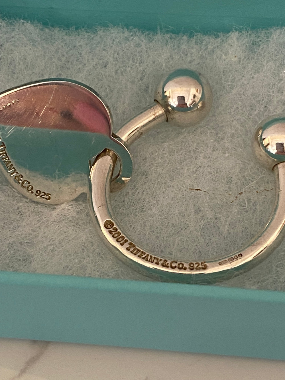 Pre Loved Tiffany & Co Heart Ball Key Ring (excellent)