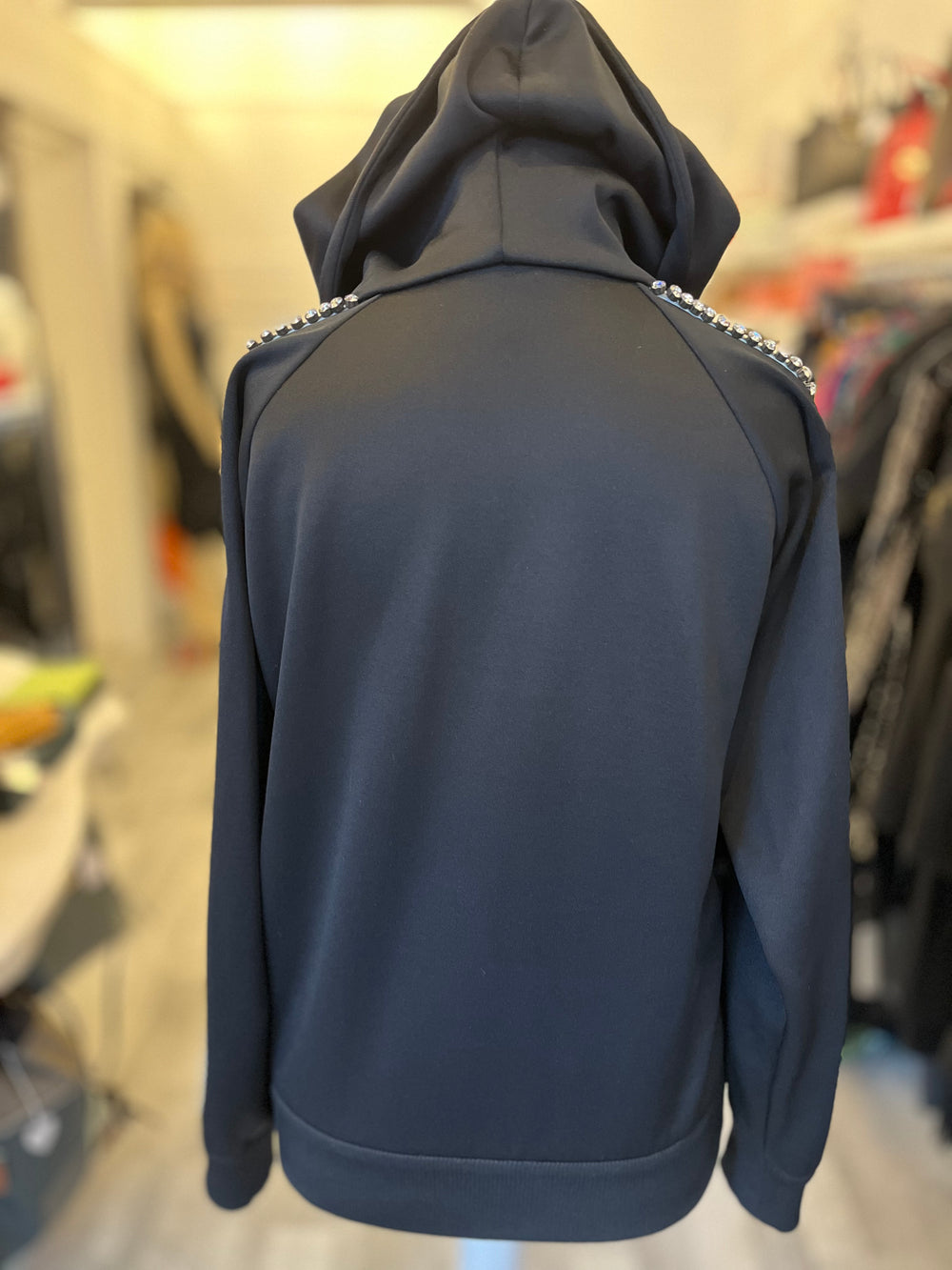 Pre Loved Gucci Track Hoodie Jacket with Crystals on sleeves (excellent)