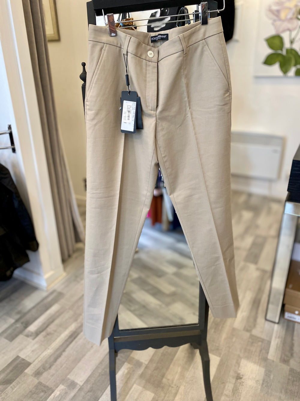 Pre Loved Dolce & Gabbana Beige Trousers Size 42, uk10 (new)