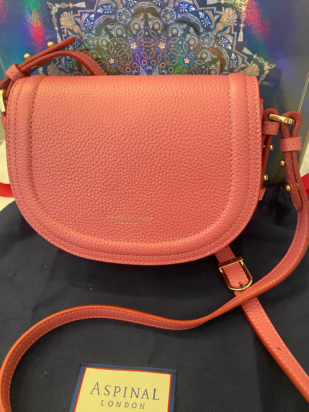 Pre Loved Aspinal of London Small Stella Satchel in Deep Rose - As New