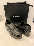 Pre Loved Chanel Black Platform Loafers UK 6.5 (new)