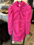 Pre Loved Self Portrait Pink Twisted Collar Mini Dress Uk6 (new)