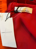 Pre Loved Amanda Wakeley Red Velvet Halter Neck Dress fits UK10-12