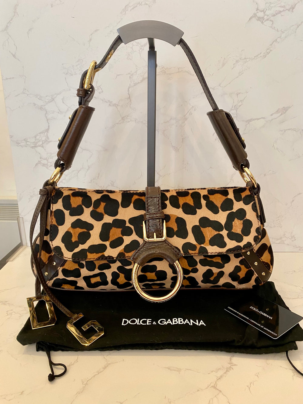 Pre Loved Vintage Dolce & Gabbana Leopard Baguette (excellent)