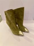 Laura Isabel Marant Lapee Khaki Suede Ankle Boots Uk 5