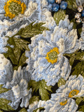 Pre Loved Escada Textured Blue Floral  Dress and Coat Suit UK10 (excellent)