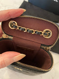 Pre Loved Chanel Mini Vanity Case in Black Cavier Leather - Excellent