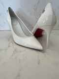 Pre Loved Christian Louboutin Sporty Kate 85 White Patent Heels UK 7
