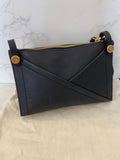 Pre Loved Mulberry Black M Zipped Black Leather Pouch/ Shoulder Bag