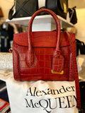 Pre Loved Alexander McQueen Heroine Red Croc Handbag