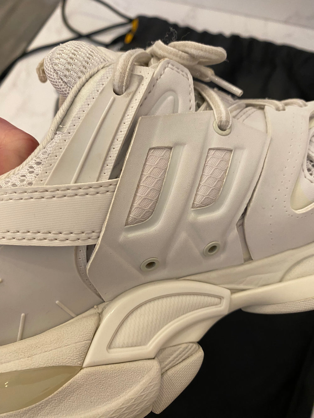 Pre Loved Balenciaga Track Sneakers in White UK 3