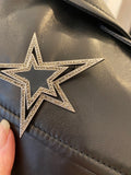 Saint Laurent Black Lambskin Biker Jacket with studded detail and star brooch FR 38 (Fits Uk6/8)