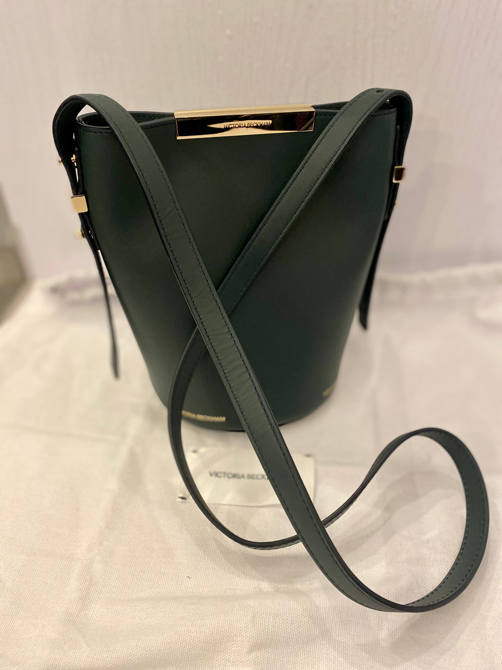 Pre Loved Victoria Beckham Petrol Mini Bucket bag (excellent)