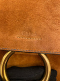 Chloe Faye Patchwork Shoulder Bag in Dark Grey Leather & Tan Suede.