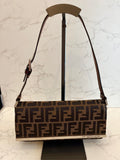 Pre Loved Fendi Zucca Shoulder Bag in Brown