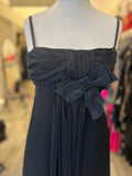 Pre Loved Prada Black Silk Bow Dress size 42 UK10