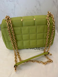 Pre Loved Michael Kors Soho  Studded Handbag in Green Leather (excellent)