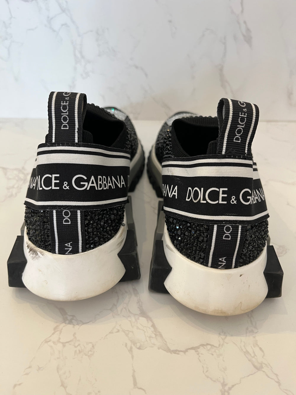 Pre Loved Dolce & Gabbana Diamanté Crystal Trainers uk5
