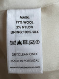 Pre Loved Victoria Beckham Cream Wool Dress size uk12