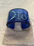 Pre Loved Dior Blue Resin & Crystal Cuff