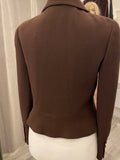 Pre Loved Chanel Brown Wool Crepe Jacket FR42 UK 12