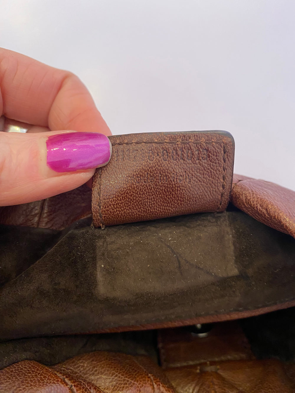 Pre Loved Yves Saint Laurent vintage brown leather Mombassa Horn Bag