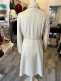 Max Mara Cream Wool Coat with Leather Belt UK 14 (fits 12-14)