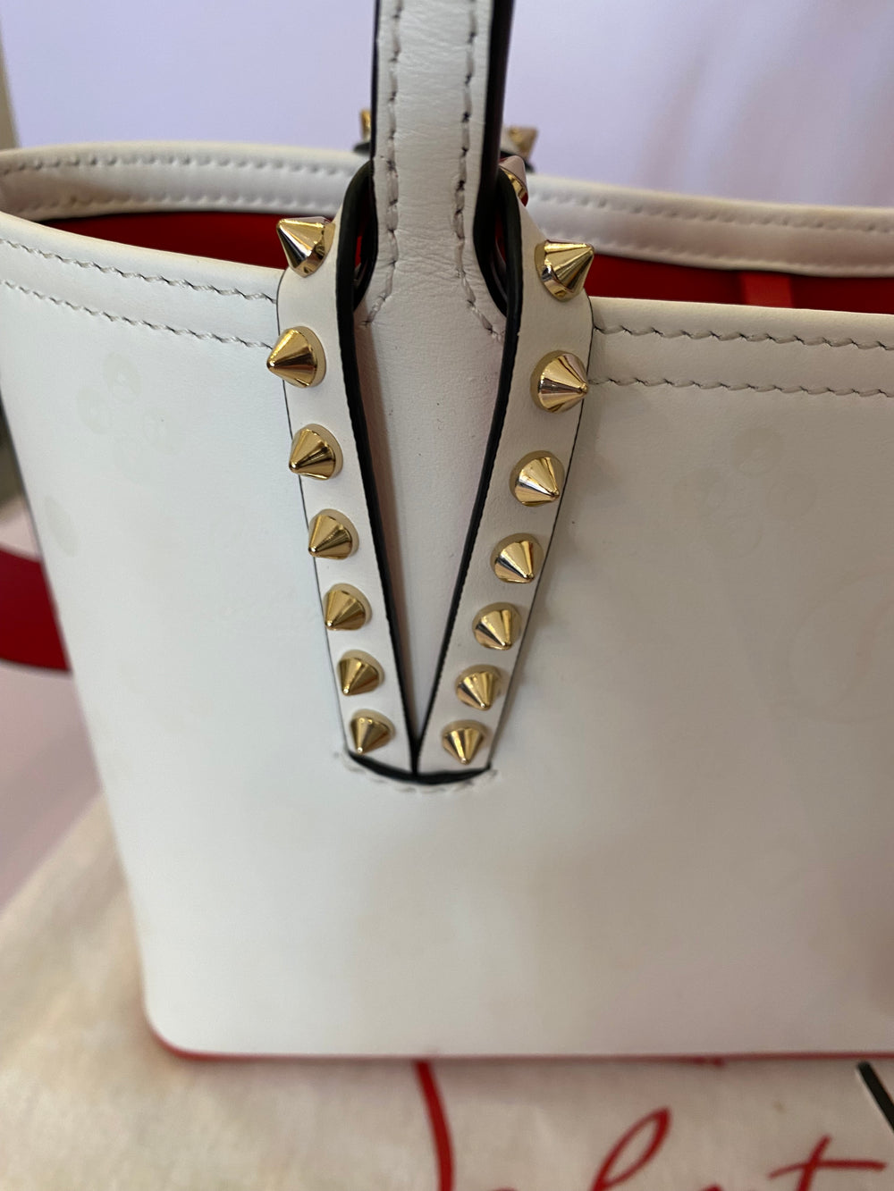 Pre Loved Christian Louboutin Cabata E/W Loubinthesky White Tote (as new)