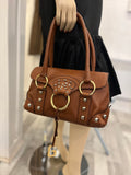 Pre Loved Vintage Dolce & Gabbana Brown Studded Bag