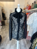 Pre Loved Dolce & Gabbana Black Lace Fitted Blouse size 38 uk6
