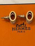 Pre Loved Hermes H-Pop Earrings in cream (excellent)